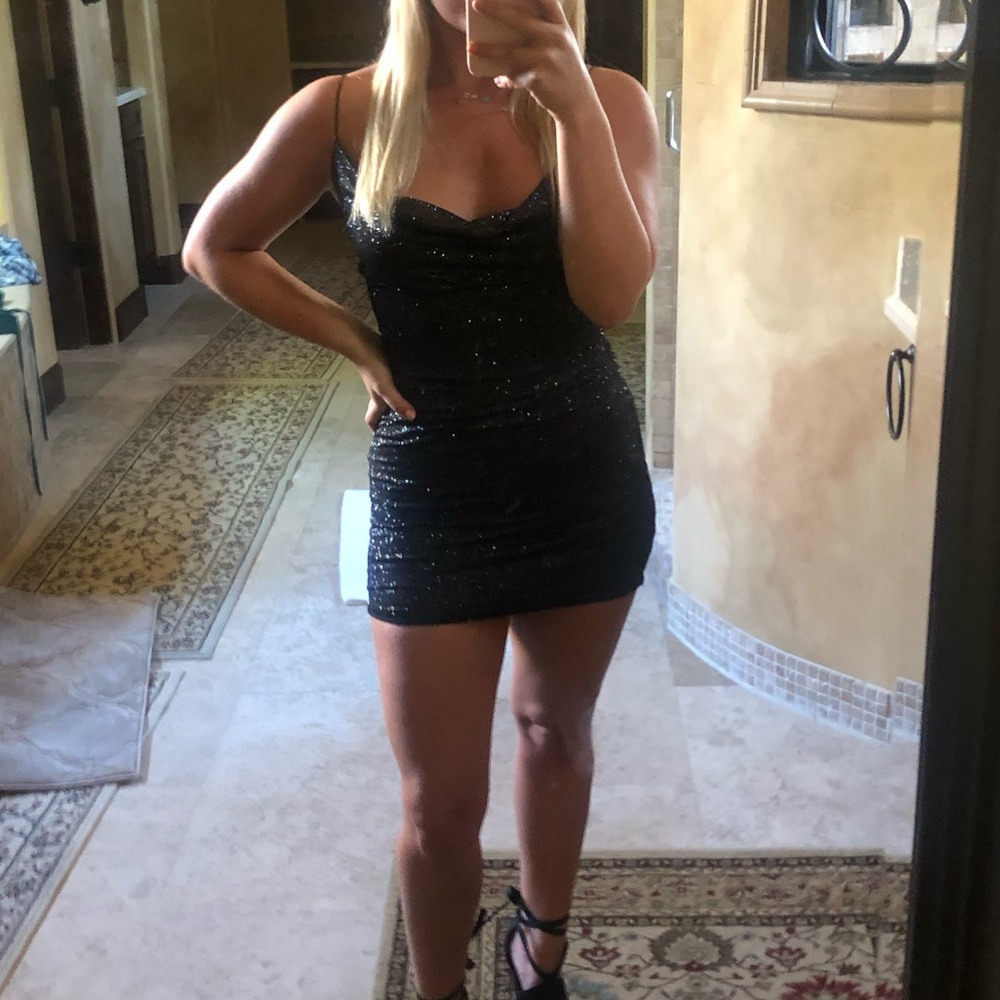 Elegant Black Glitter Dress